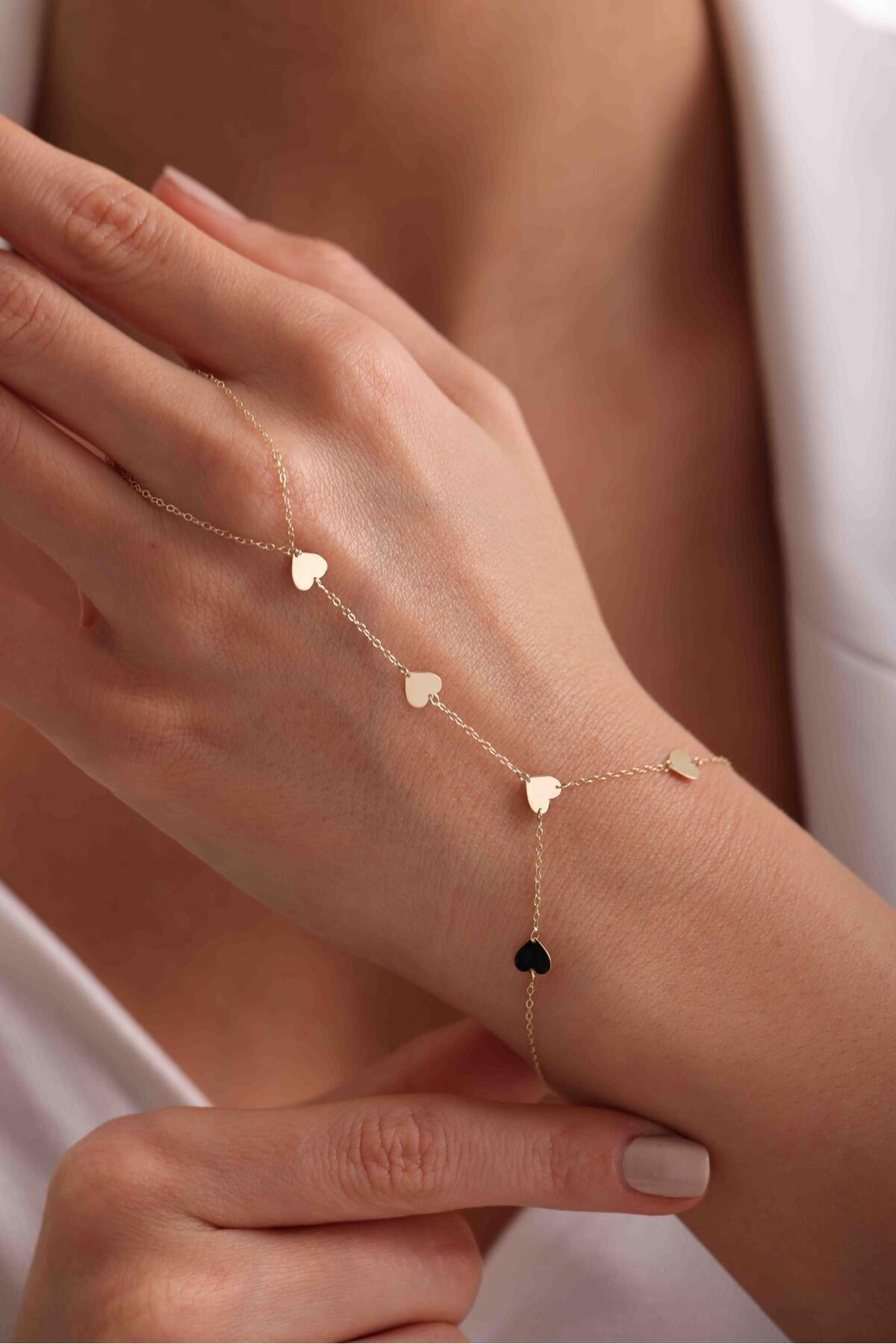 14 Ayar Altın Kalp Form Işıltılı Şahmeran