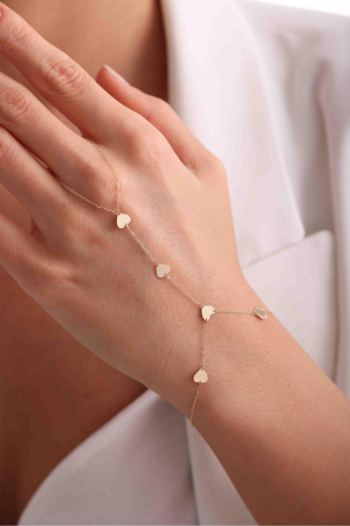 14 Ayar Altın Kalp Form Işıltılı Şahmeran