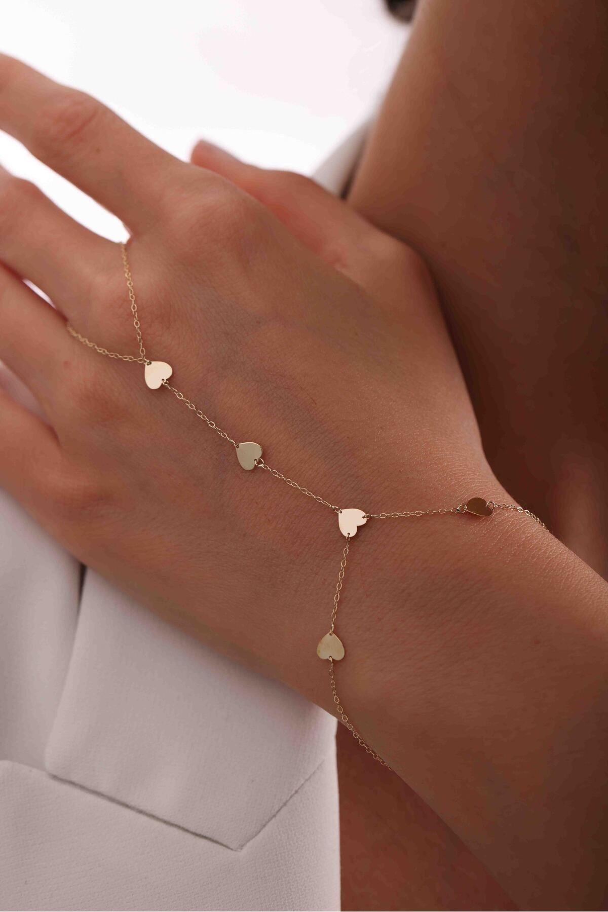 14 Ayar Altın Kalp Form Işıltılı Şahmeran