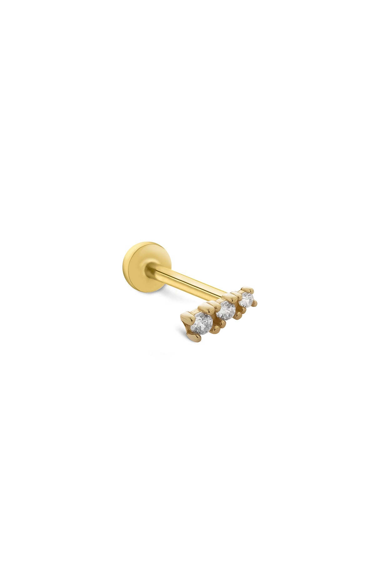 14 Ayar Altın Taşlı Essenpio Tragus Küpe
