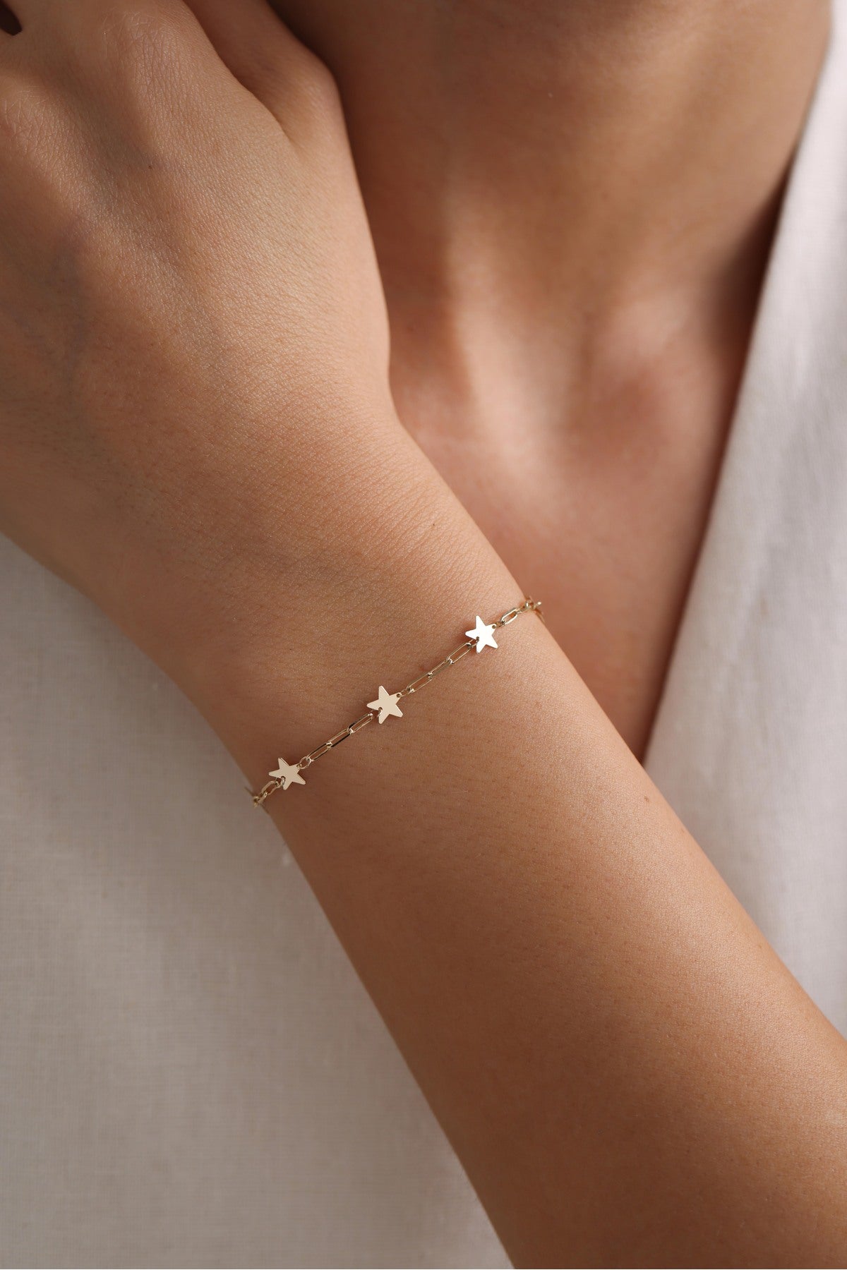 14 Ayar Altın Yıldız Işıltılı Bileklik