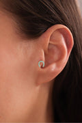 14 Ayar Altın Mavi Mineli Nal Tragus Küpe
