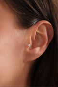 14 Ayar Altın Taşlı Şimşek Tragus Küpe uyumlu