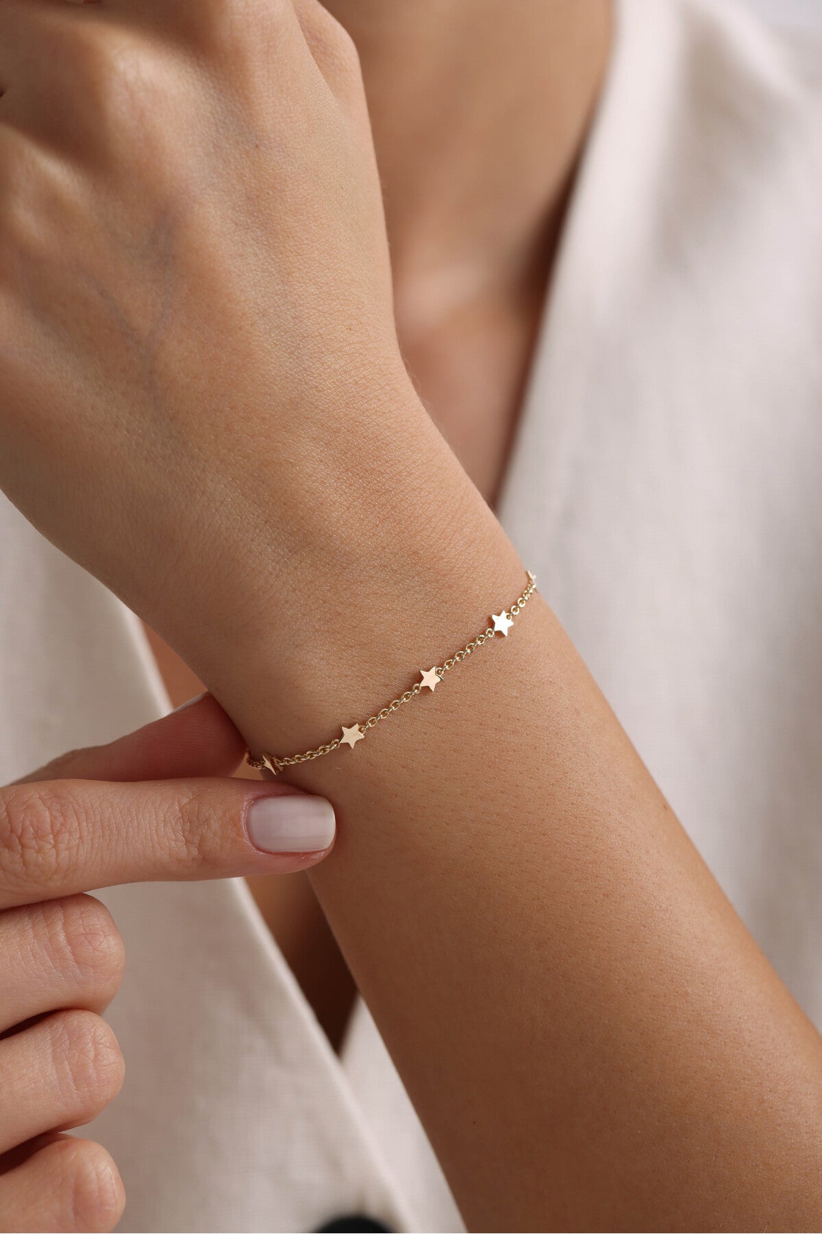 14 Ayar Altın Yıldız Minimal Bileklik