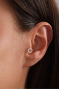 14 Ayar Altın Taşlı Halka Tragus Küpe