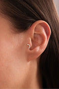 14 Ayar Altın Taşlı Hilal Tragus Küpe