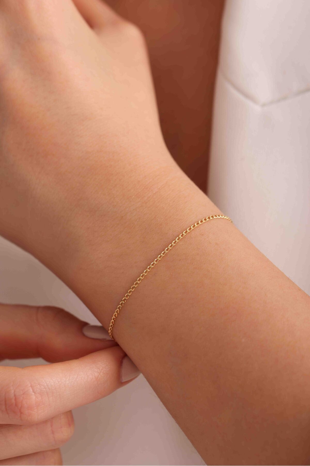 14 Ayar Altın İnce Gurmet Bileklik