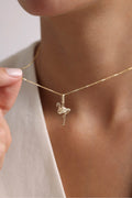 14 Ayar Altın Flamingo Kilitli Charm Kolye