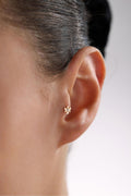 14 Ayar Altın Taşlı Melek Tragus Küpe