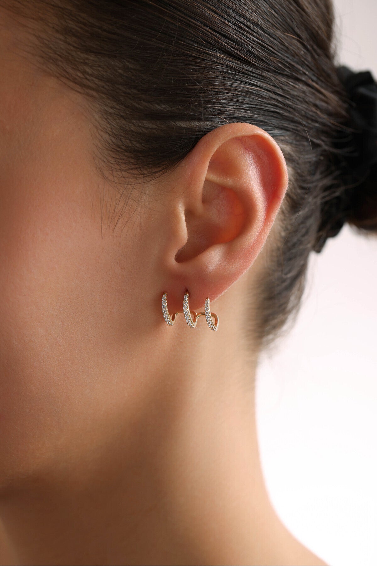 14 Ayar Altın Taşlı Troya Küpe