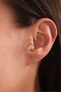 14 Ayar Altın Baget Taşlı Ethnic Tragus Küpe