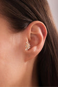14 Ayar Altın Taşlı Sunrise Tragus Küpe