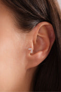 14 Ayar Altın Baget Taşlı L Tragus Küpe