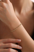 14 Ayar Altın Yeşil Taşlı Princessa Bileklik