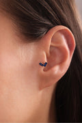 14 Ayar Altın Lacivert Baget Taşlı L Tragus Küpe