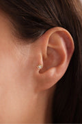 14 Ayar Altın Taşlı Göz Tragus Küpe