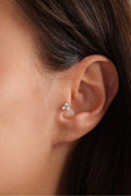 14 Ayar Altın 3 Taşlı Trian Tragus Küpe