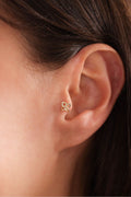 14 Ayar Altın Çiçek Tragus Küpe