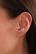 14 Ayar Altın Markiz Taşlı Lotus Tragus Küpe