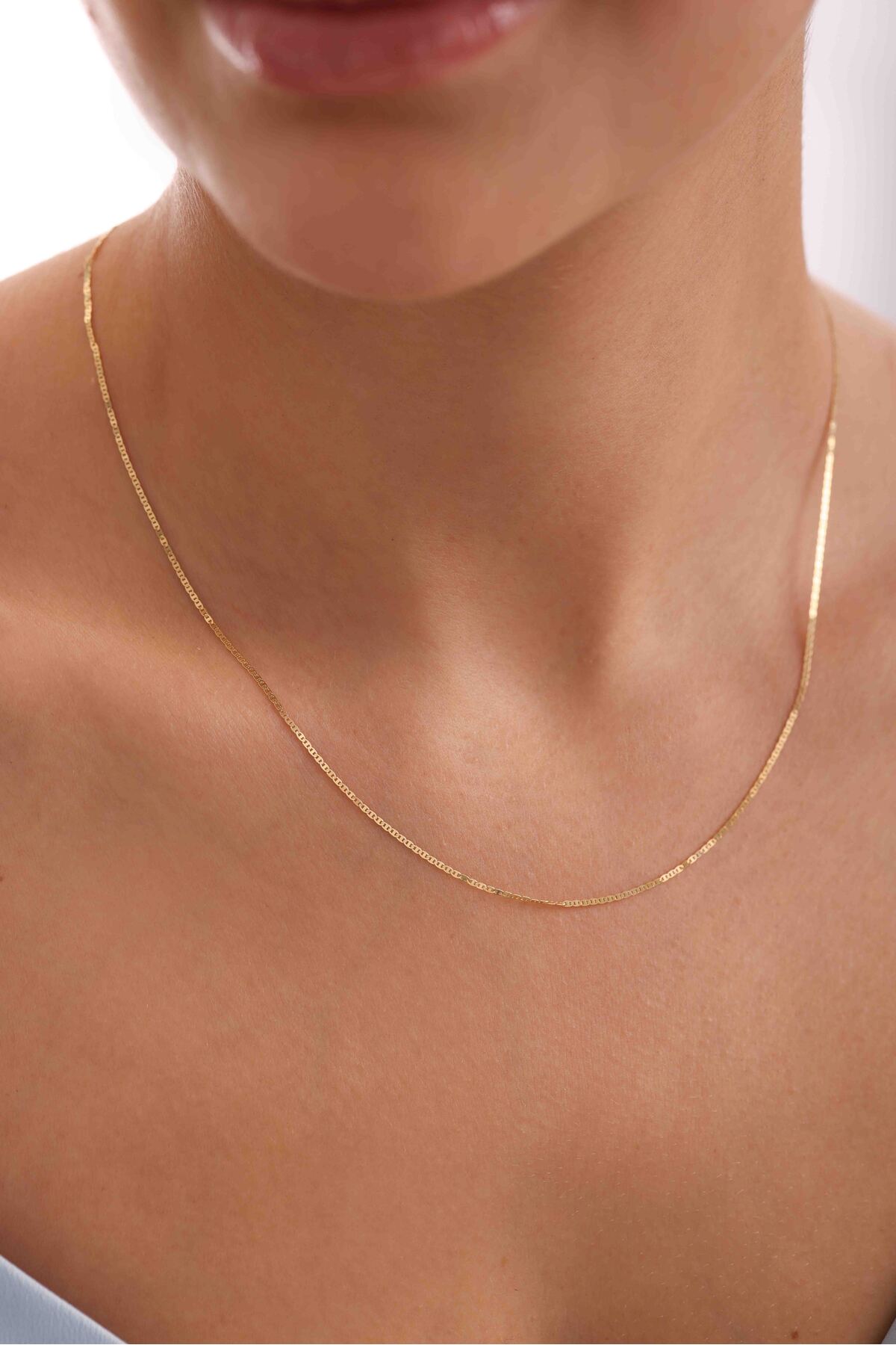 14 Ayar Altın Parlak Kolye 1,00 mm