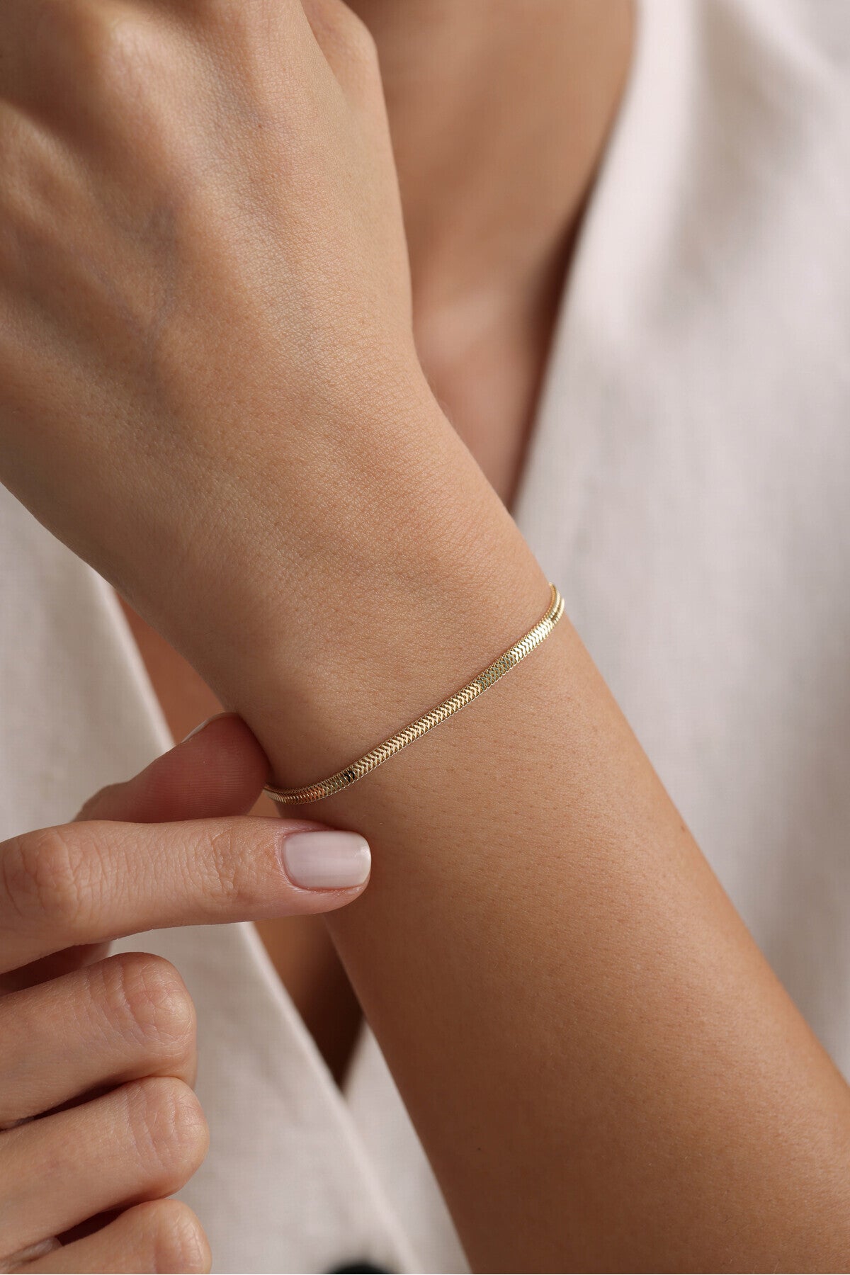 14 Ayar Altın Viyana Örme Bileklik GF