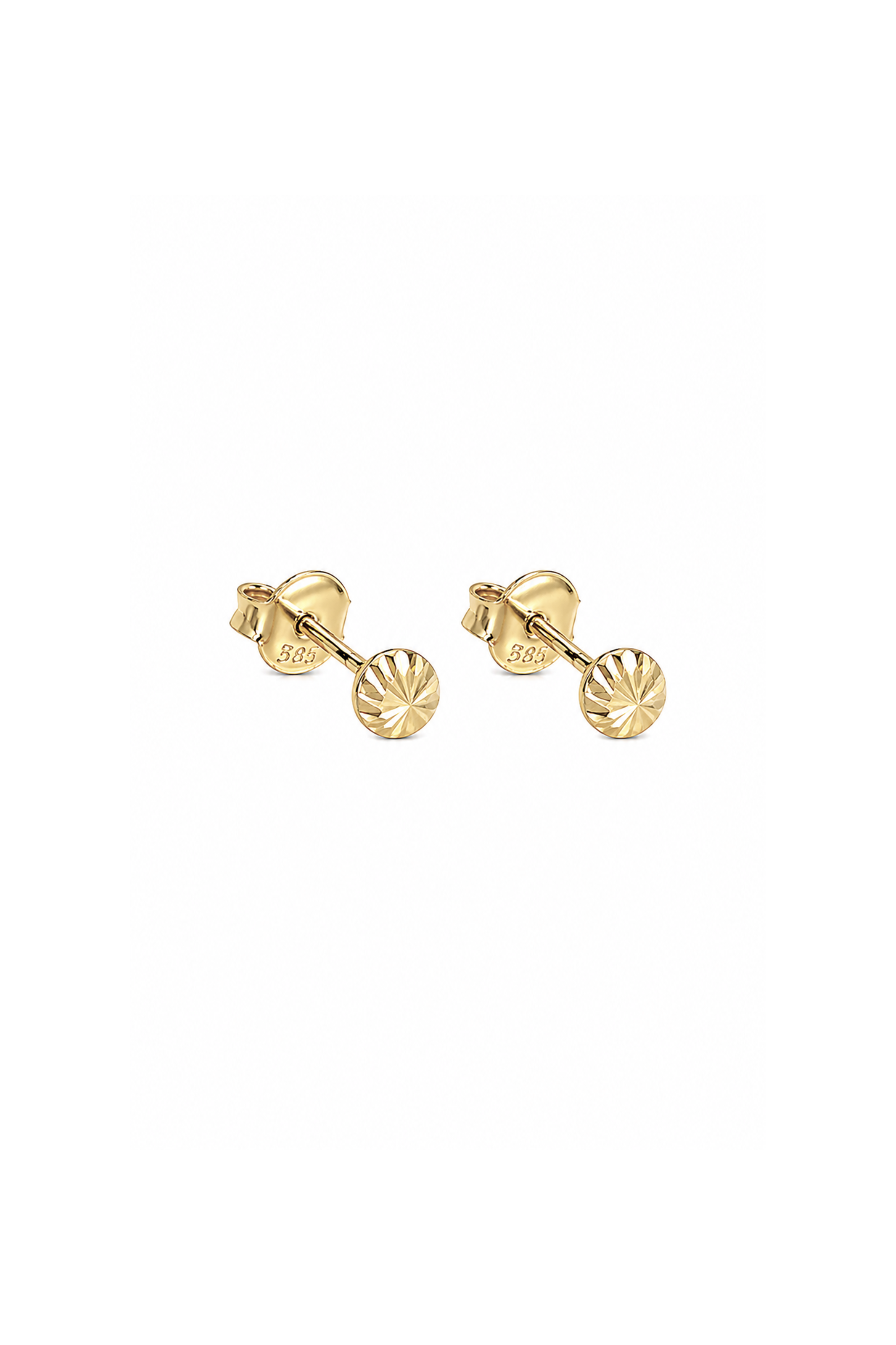 14 Ayar Altın Mini Top Kristal Küpe