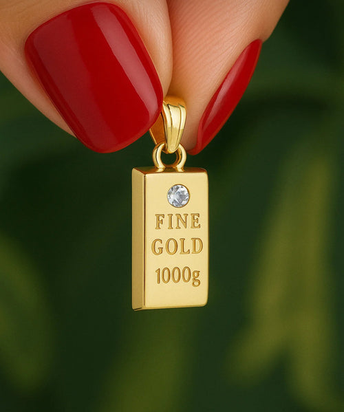 14 Ayar Altın Külçe Kolye Ucu