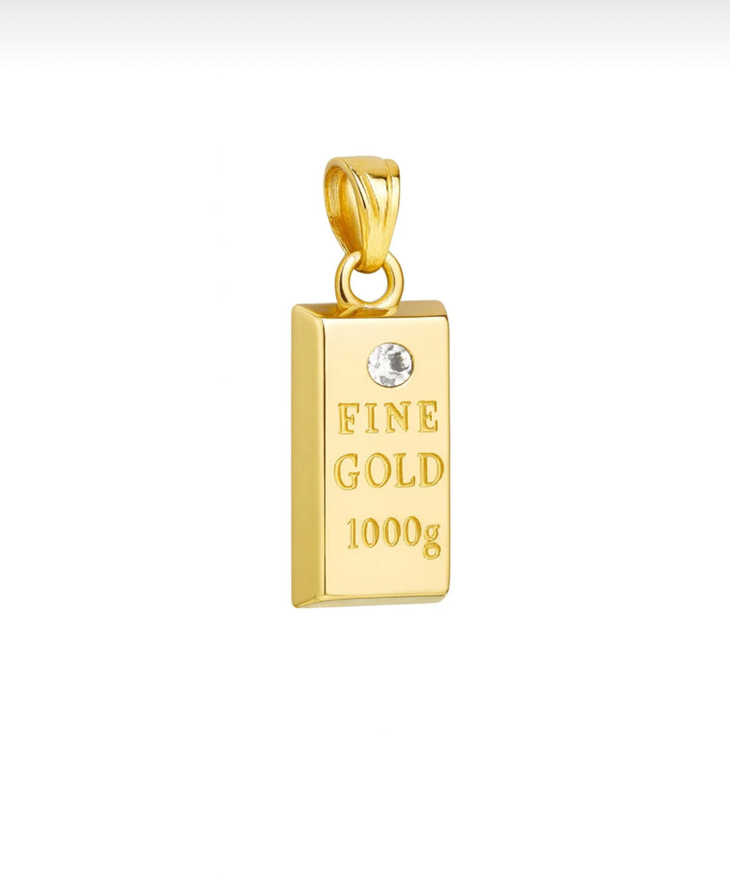 14 Ayar Altın Külçe Kolye Ucu